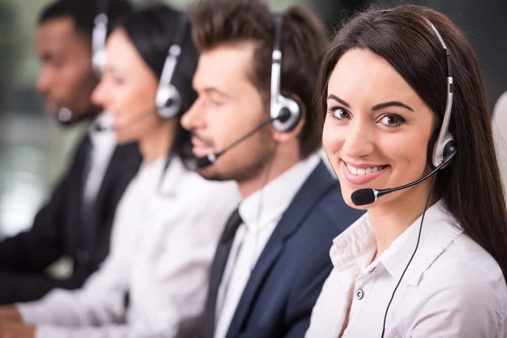 Call center agents working at their desks in a Philippine BPO facility