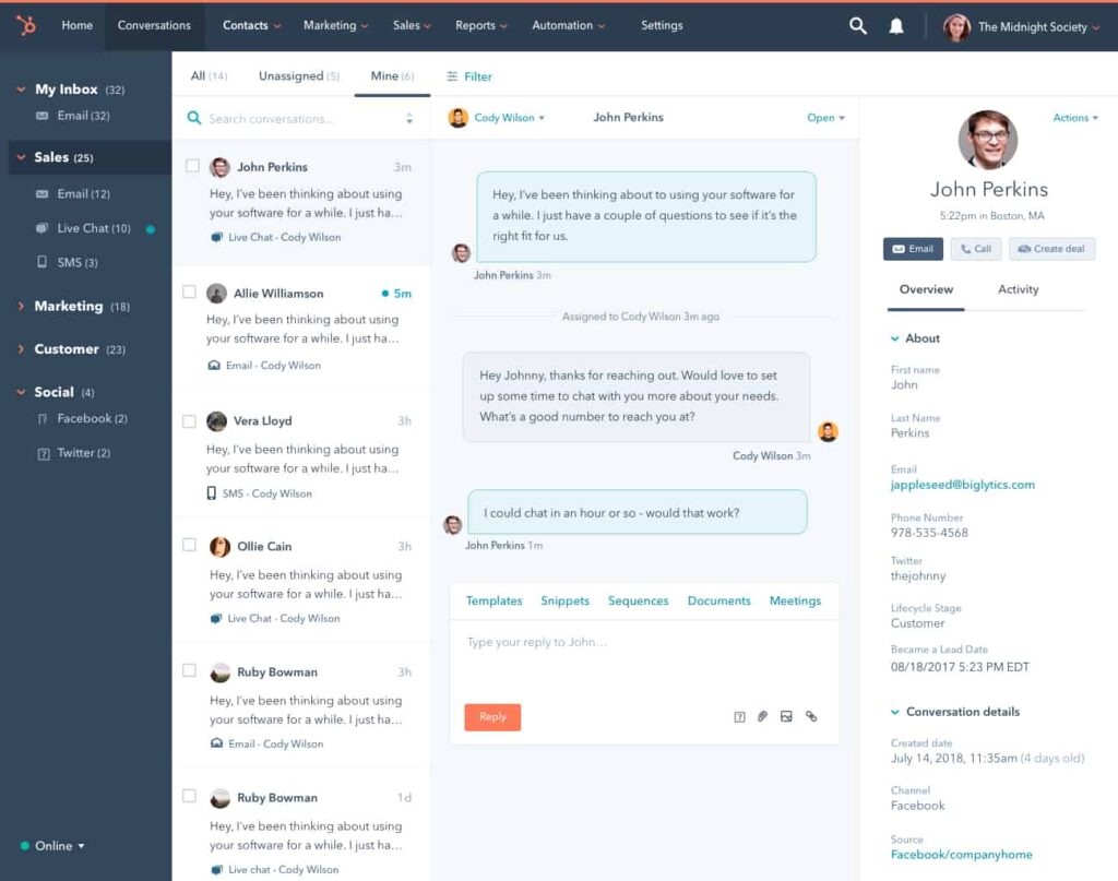Hubspot Live Chat