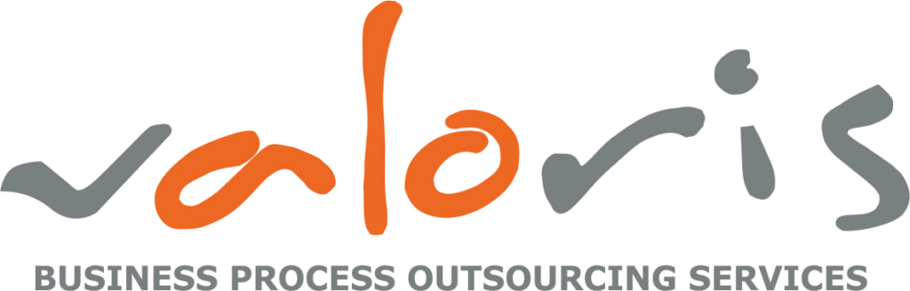 Logo of Valoris with text "Business Process Outsourcing Services" in orange and gray.