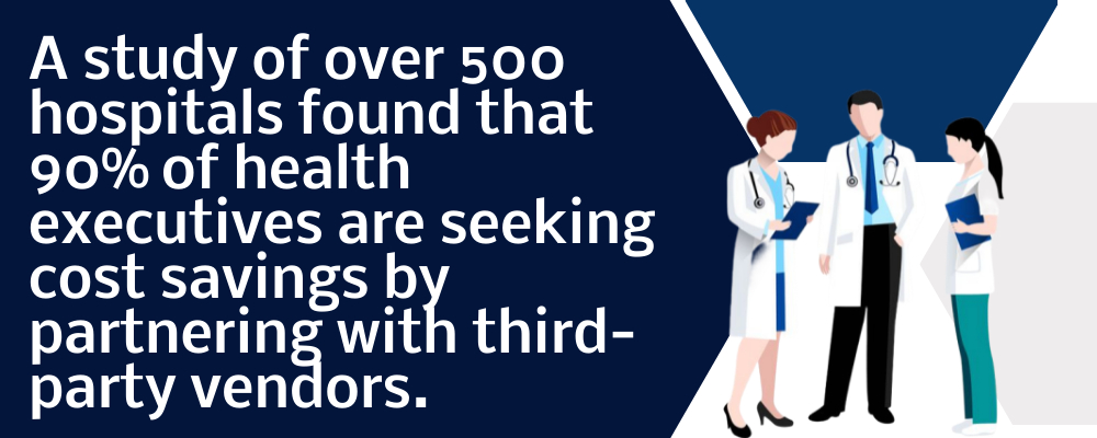 Healthcare administrator working on outsourced billing and administrative tasks