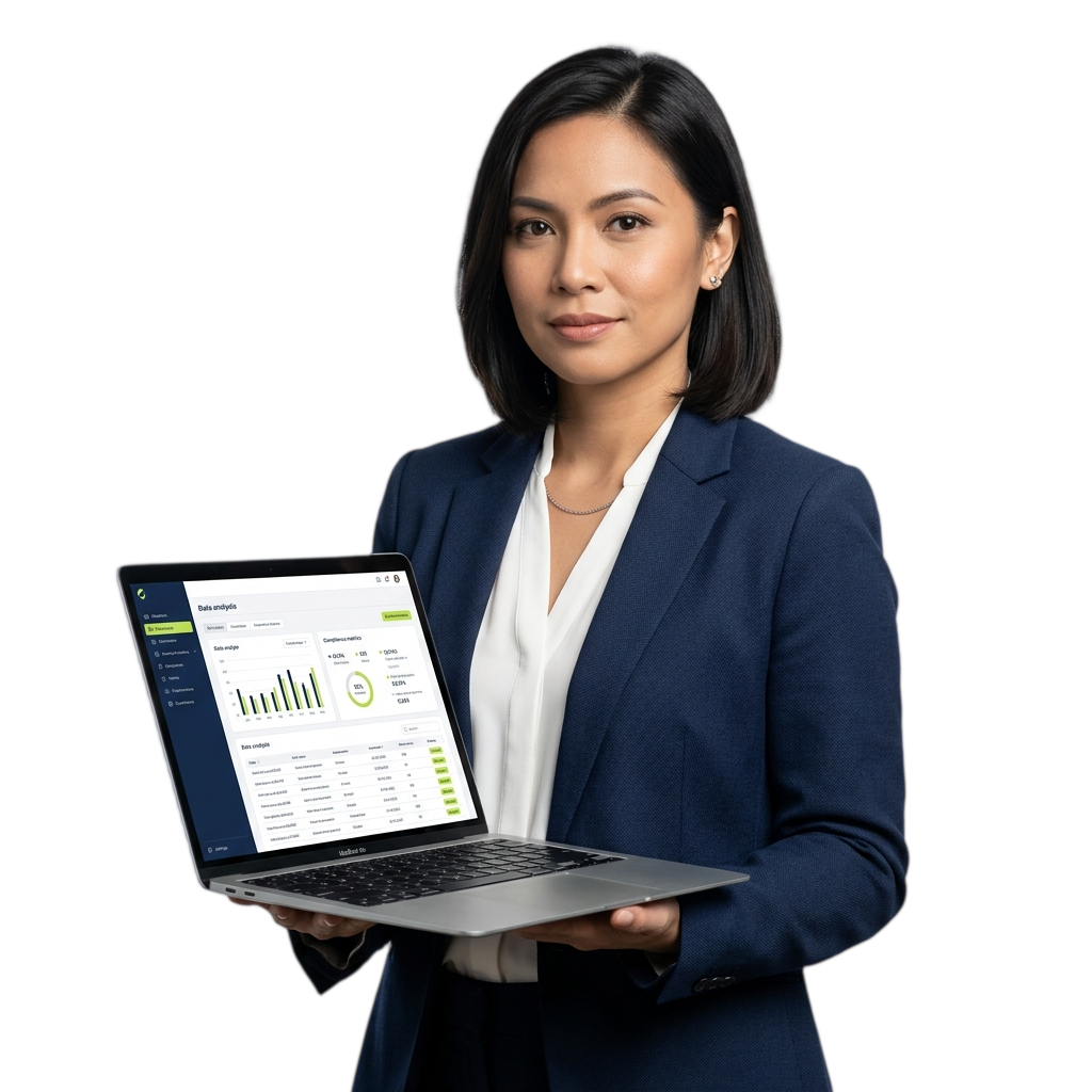 Filipino KYC analyst reviewing identity verification documents on a tablet