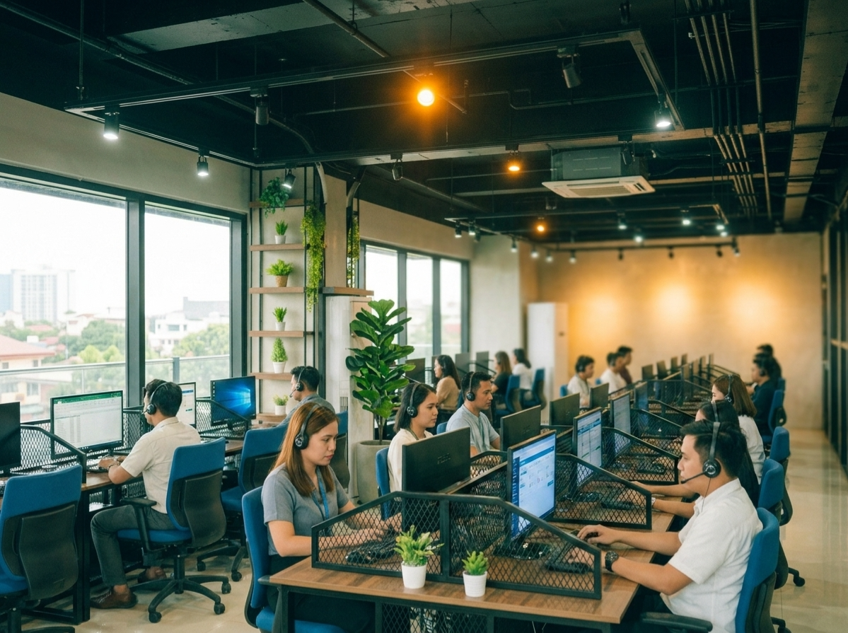 Digital Minds BPO customer service operations floor in Naga City, Philippines