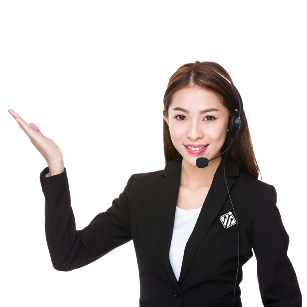 outsourced virtual receptionist services A woman in a business suit providing outsourced virtual receptionist services.