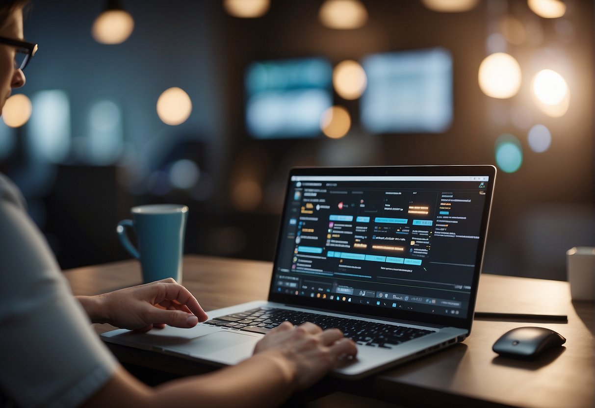 A virtual assistant multitasks on a computer, managing schedules, emails, and data entry, while also conducting research and coordinating meetings