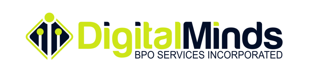 Logo of Digital Minds BPO Services Incorporated, featuring stylized human figures and bold text.